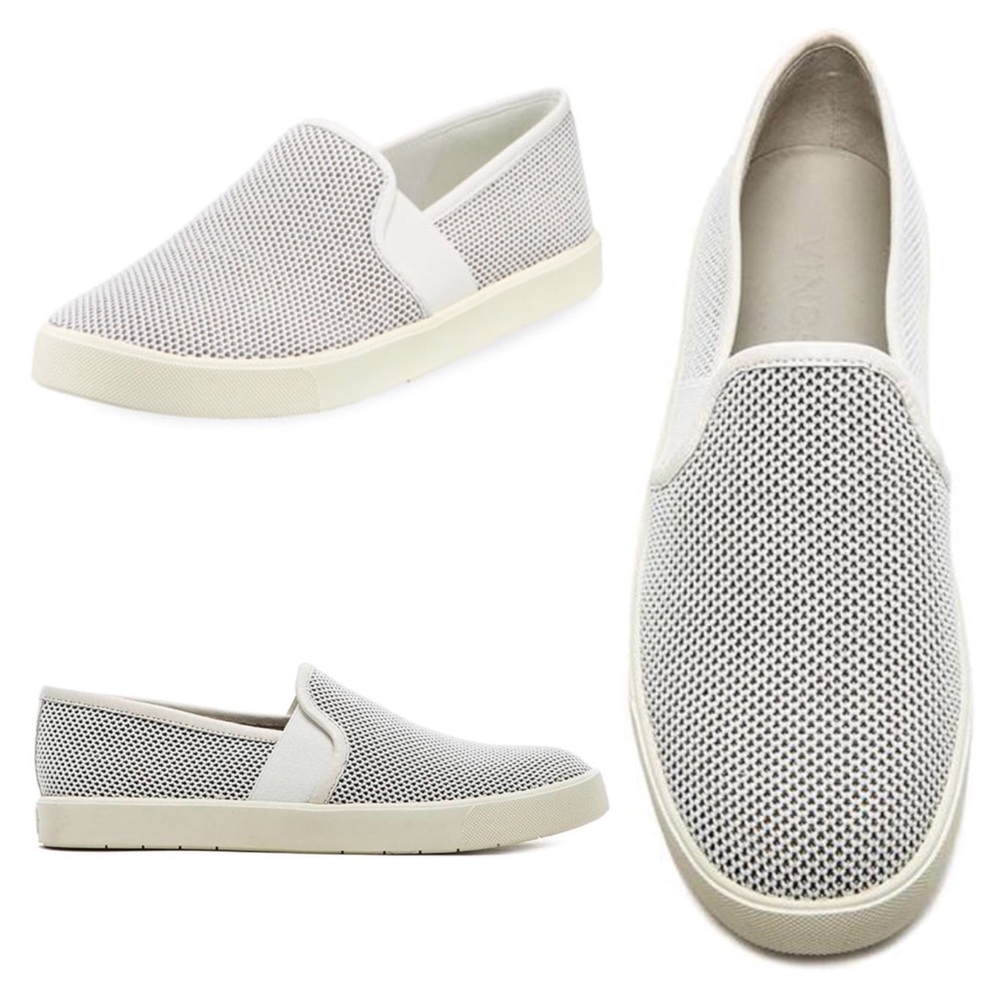 Vince 'Preston’ Slip-On Mesh White & Bone Sneaker